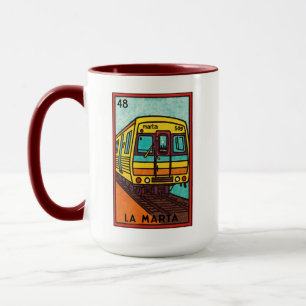 Mug Carte de Lotería de style rétro coloré Marta Train