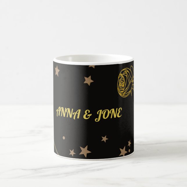 Mug Carte de Mariage Luxe Or (Centre)