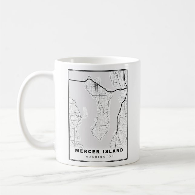 Mug Carte de Mercer Island (Gauche)
