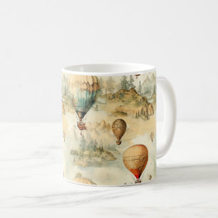 Mug Carte de montagne en montgolfière fantaisiste