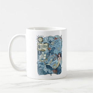 Mug Carte de navigation nautique vintage compas