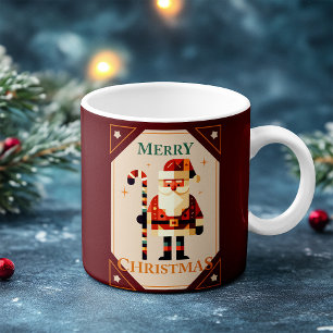 Mug Carte de Noël du Père Noël avec Canne à Sucre
