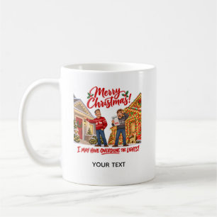 Mug Carte de Noël personnalisée avec des lumières drôl