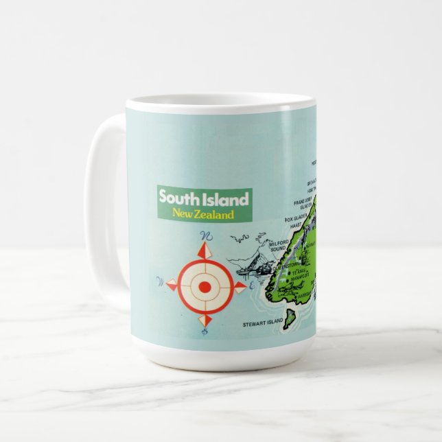 Mug Carte de Nouvelle-Zélande (Devant gauche)