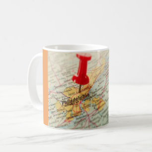 Mug Carte de Philadelphie Pushpin