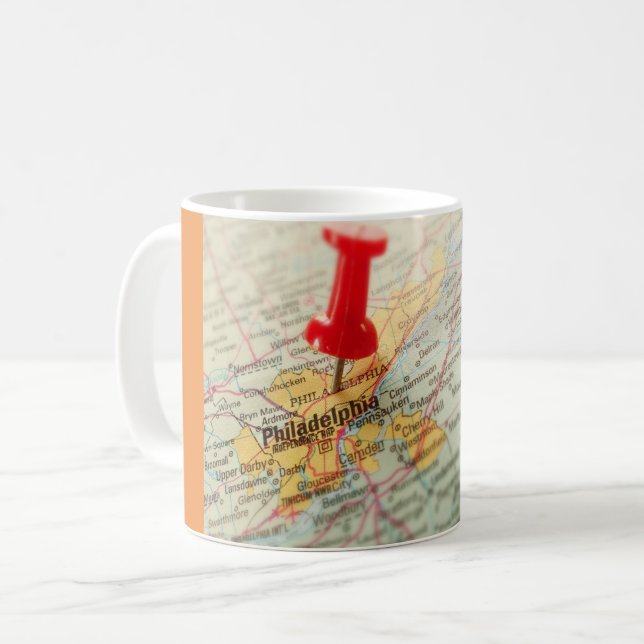 Mug Carte de Philadelphie Pushpin (Devant gauche)