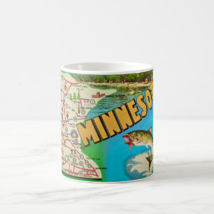 Mug Carte de poisson vintage du Minnesota