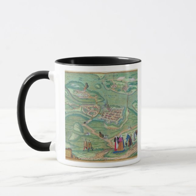Mug Carte de Raab, de "Civitates Orbis Terrarum" par (Gauche)