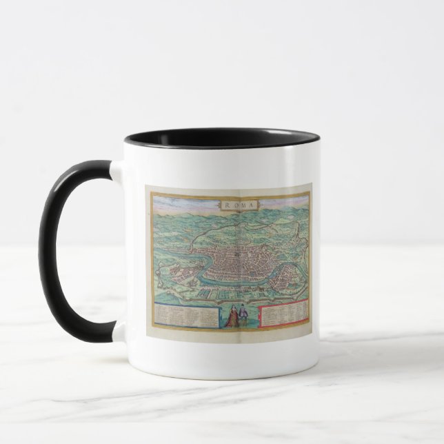 Mug Carte de Rome, de "Civitates Orbis Terrarum" par (Gauche)
