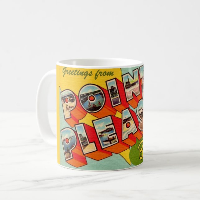 Mug Carte de salutations de Point Pleasant Beach NJ (Devant gauche)
