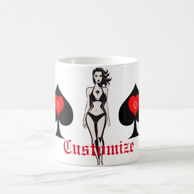 Mug Carte de tarot de la Reine de Pique Thunder_Cove (Centre)