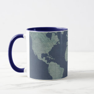 Mug Carte de toile bleue du monde