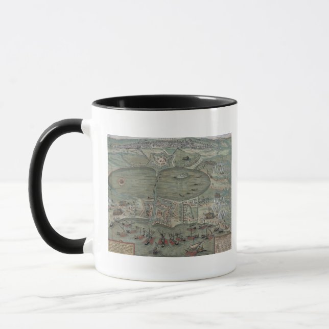 Mug Carte de Tunis, de "Civitates Orbis Terrarum" par (Gauche)