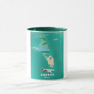 Mug Carte de vacances d'Andros Bahamas.