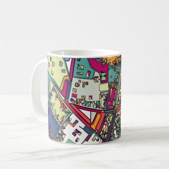 Mug Carte de ville de Budapest, Hongrie | (Devant gauche)