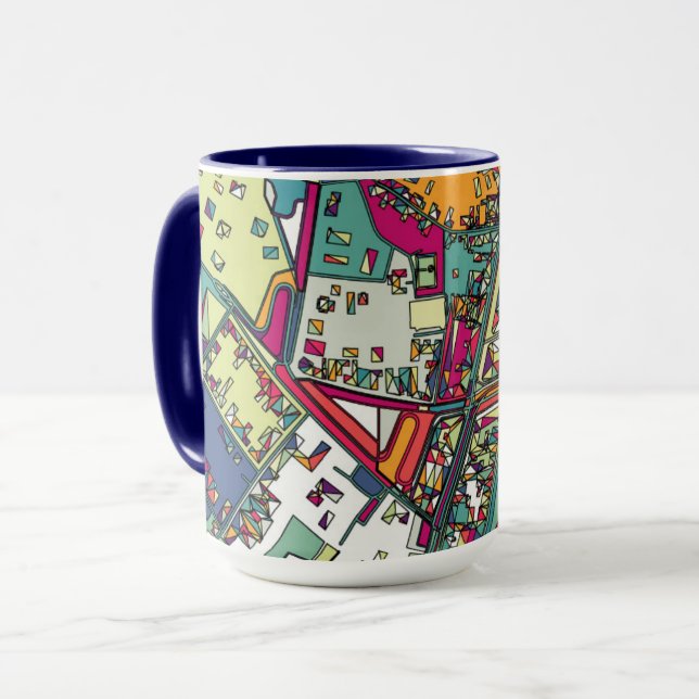Mug Carte de ville de Budapest, Hongrie | (Devant gauche)