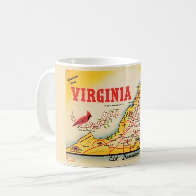 Mug carte de Virginie vintage (Devant gauche)
