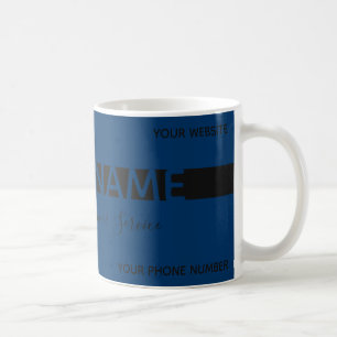 Mug Carte de visite marine simple élégant noir rayé