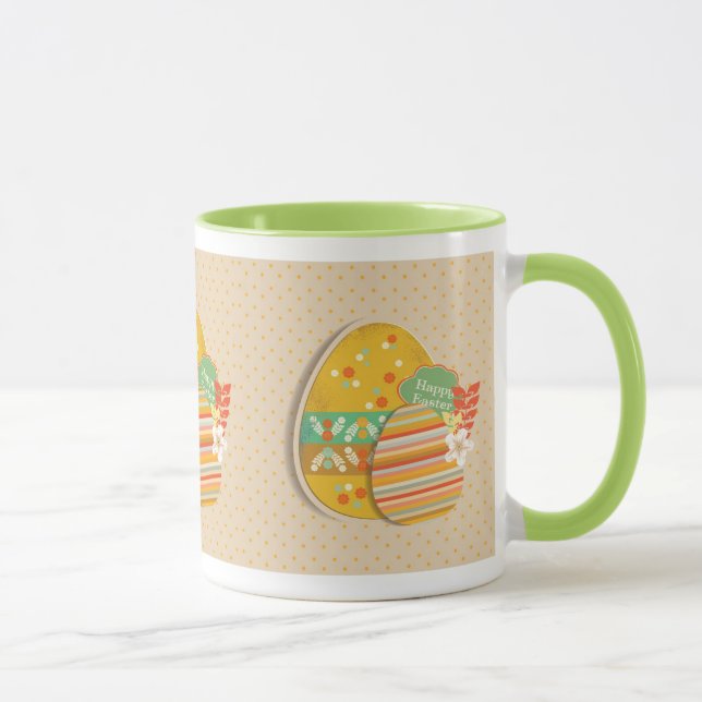 Mug Carte de voeux avec le symbole d'oeuf de pâques (Droite)