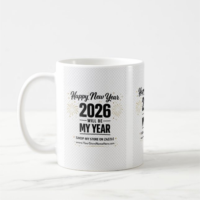 Mug Carte de vœux du Nouvel An 2026 (Gauche)