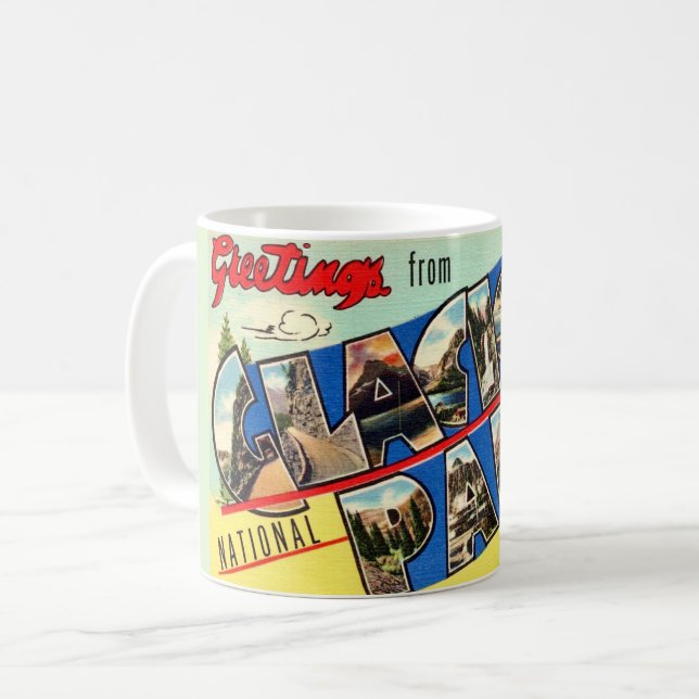 Mug Carte de vœux du parc Glacier (Devant gauche)