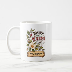 Mug Carte de vœux florale pour une journée merveilleus