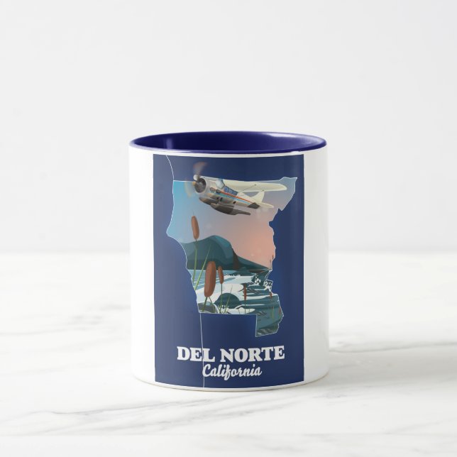 Mug Carte de voyage de Del Norte California (Centre)
