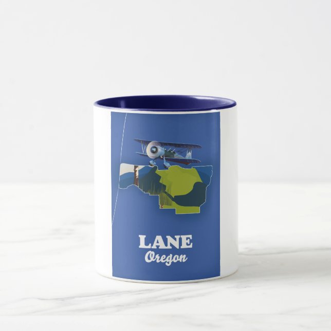 Mug Carte de voyage de Lane Oregon (Centre)