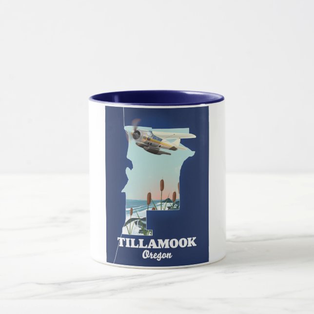Mug Carte de voyage de Tillamook Oregon (Centre)