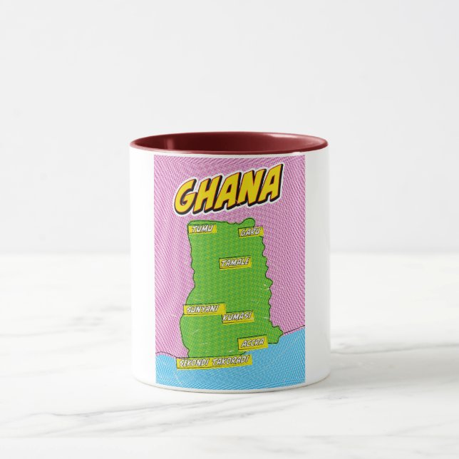 Mug Carte de voyage du Ghana (Centre)