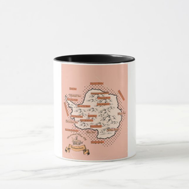 Mug Carte de voyage illustrée Antarctique (Centre)