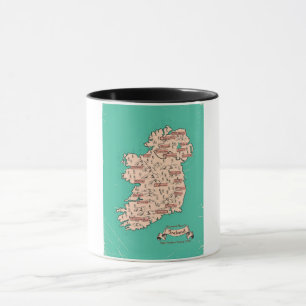 Mug Carte de voyage illustrée d'Irlande