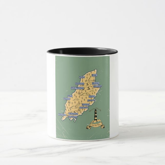 Mug Carte de voyage illustrée Isle Of Man (Centre)