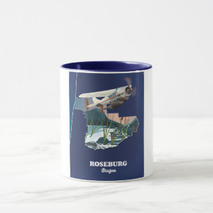 Mug Carte de voyage rétro de Roseburg Oregon