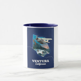 Mug Carte de voyage Ventura Californie Numéro de table