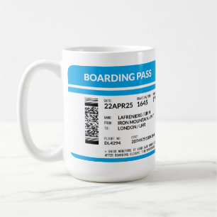 Mug Carte d'embarquement (bleu)