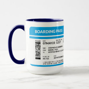 Mug Carte d'embarquement (bleu) SRG