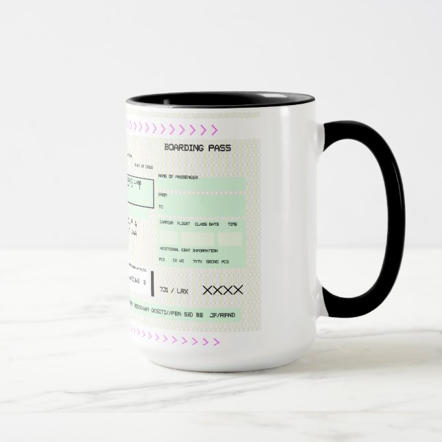 Mug Carte d'embarquement personnalisable (Droite)