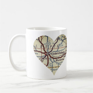 Mug Carte des années 50 de Fredericksburg
