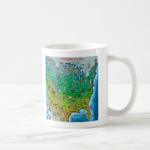 Mug Carte des caricatures des USA