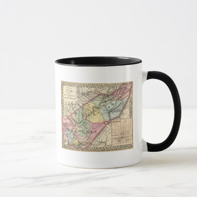Mug Carte des comtés de Pocohontas, Greenbrier (Droite)