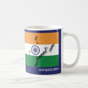 Mug CARTE DES DRAPEAUX INDIENS Écritures Customisées B