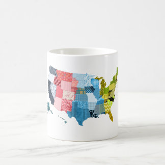 Mug Carte des Etats-Unis dans une conception d'édredon