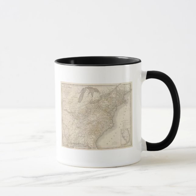 Mug Carte des États-Unis montrant les colonies (Droite)