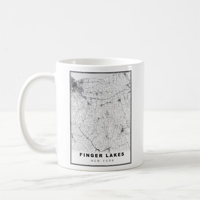 Mug Carte des Finger Lakes (Gauche)