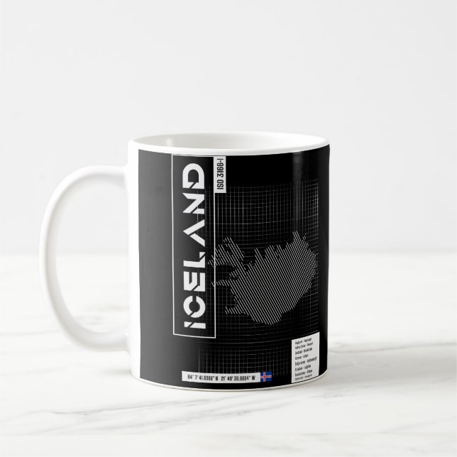 Mug Carte des formes futuristes islandaises (Gauche)