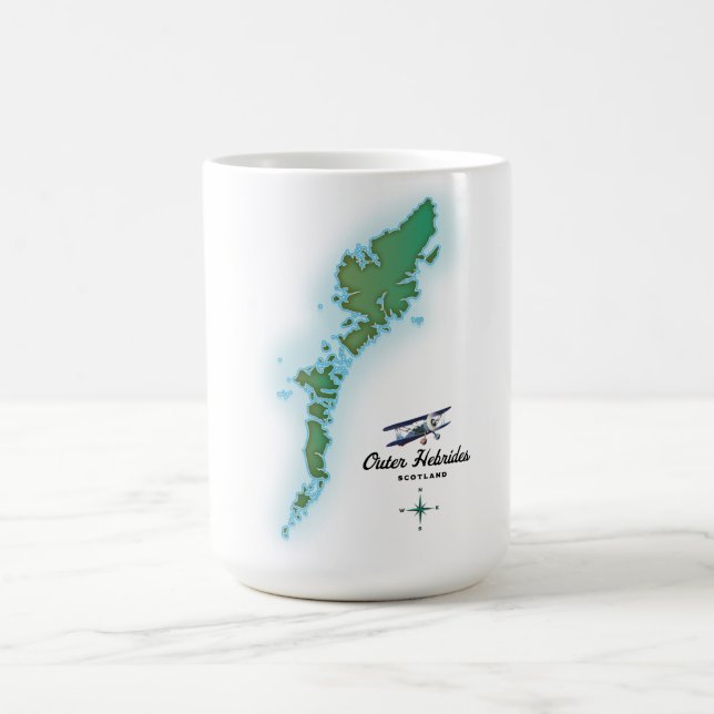 Mug Carte des Hébrides extérieures Écosse (Centre)