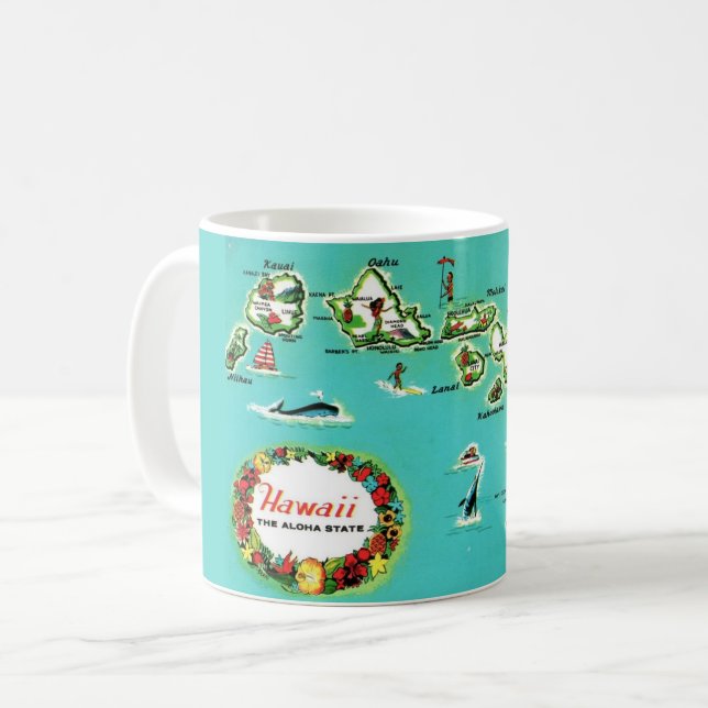 Mug Carte des Îles Hawaïennes (Devant gauche)