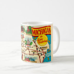 Mug Carte des merveilles de l'eau du Michigan