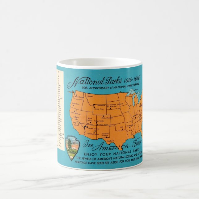 Mug Carte des parcs nationaux d'Amérique (Centre)